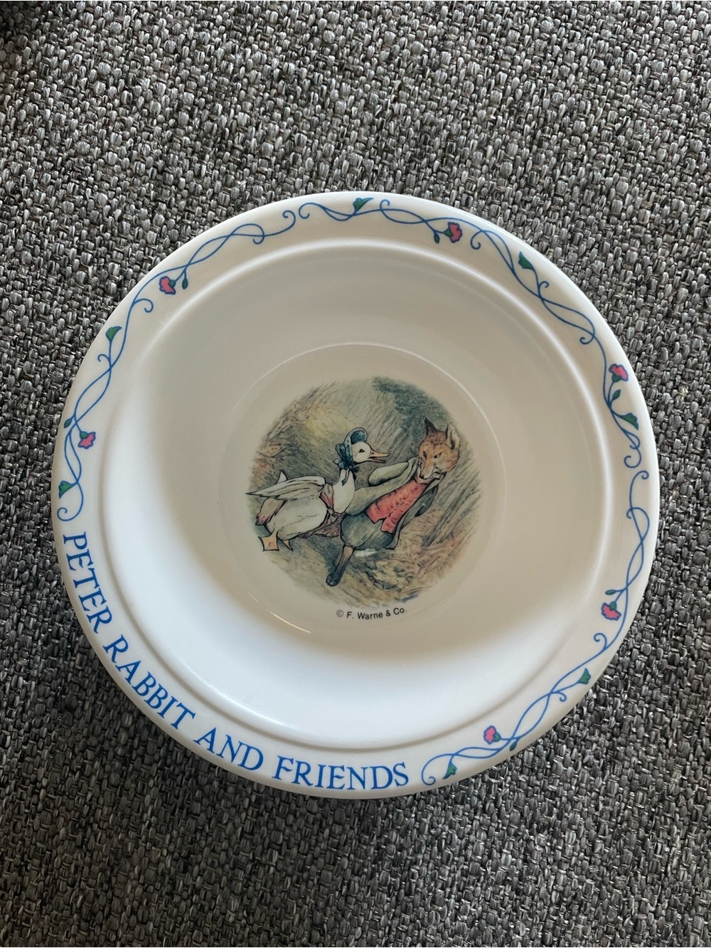 Vintage Peter Rabbit and Friends plastic plate Child Bowl